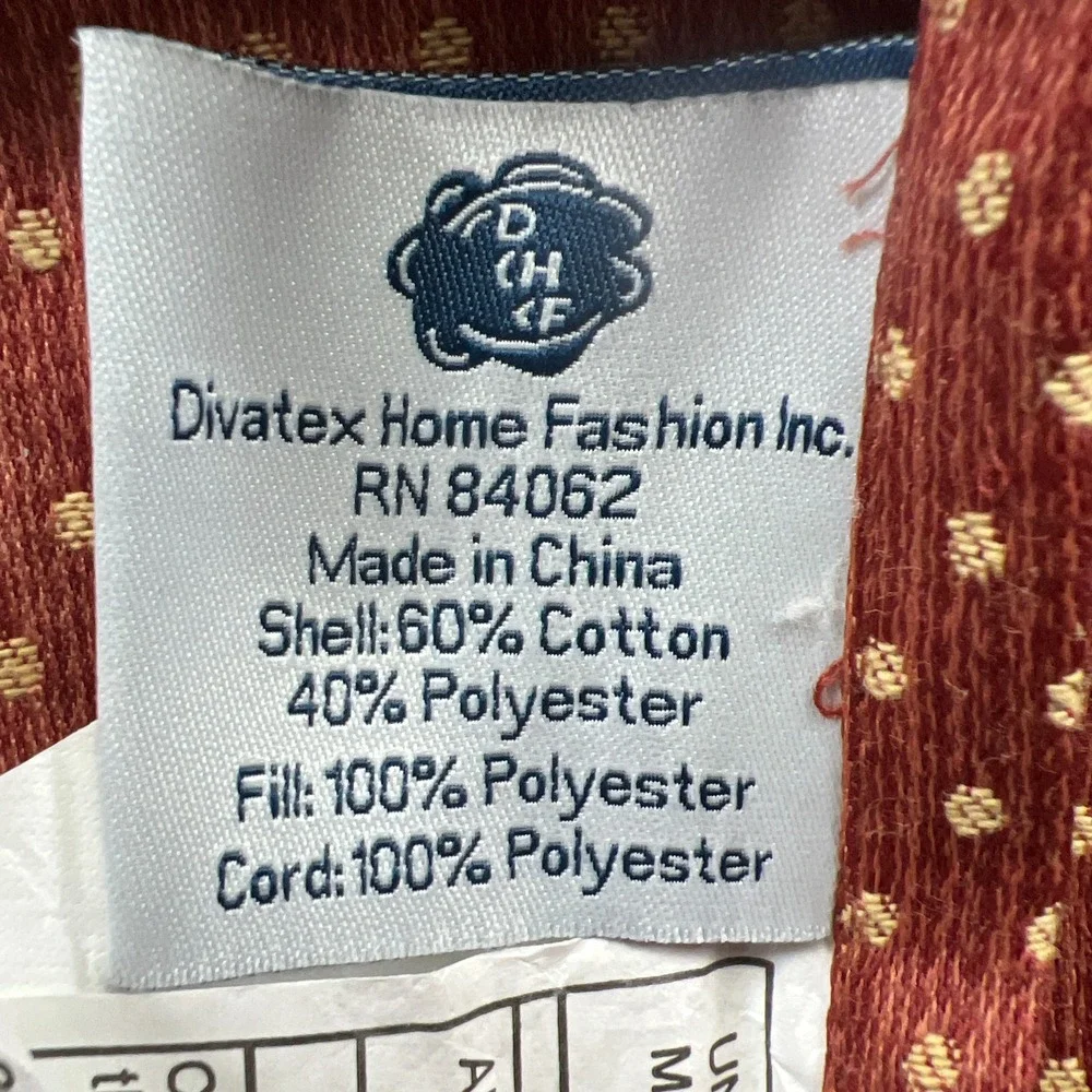 Set Of 2 Divatex Home Fashion Queen Pillow Shams Red Polka Dot Piped Edge 25X34